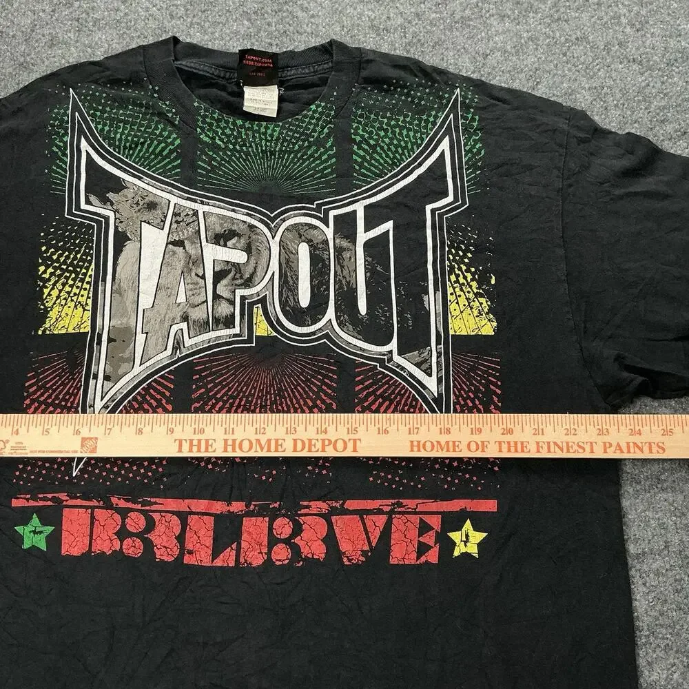 Vintage TAPOUT Y2K UFC MMA Grunge Rasta Streetwear Skate Fight Men’s XL